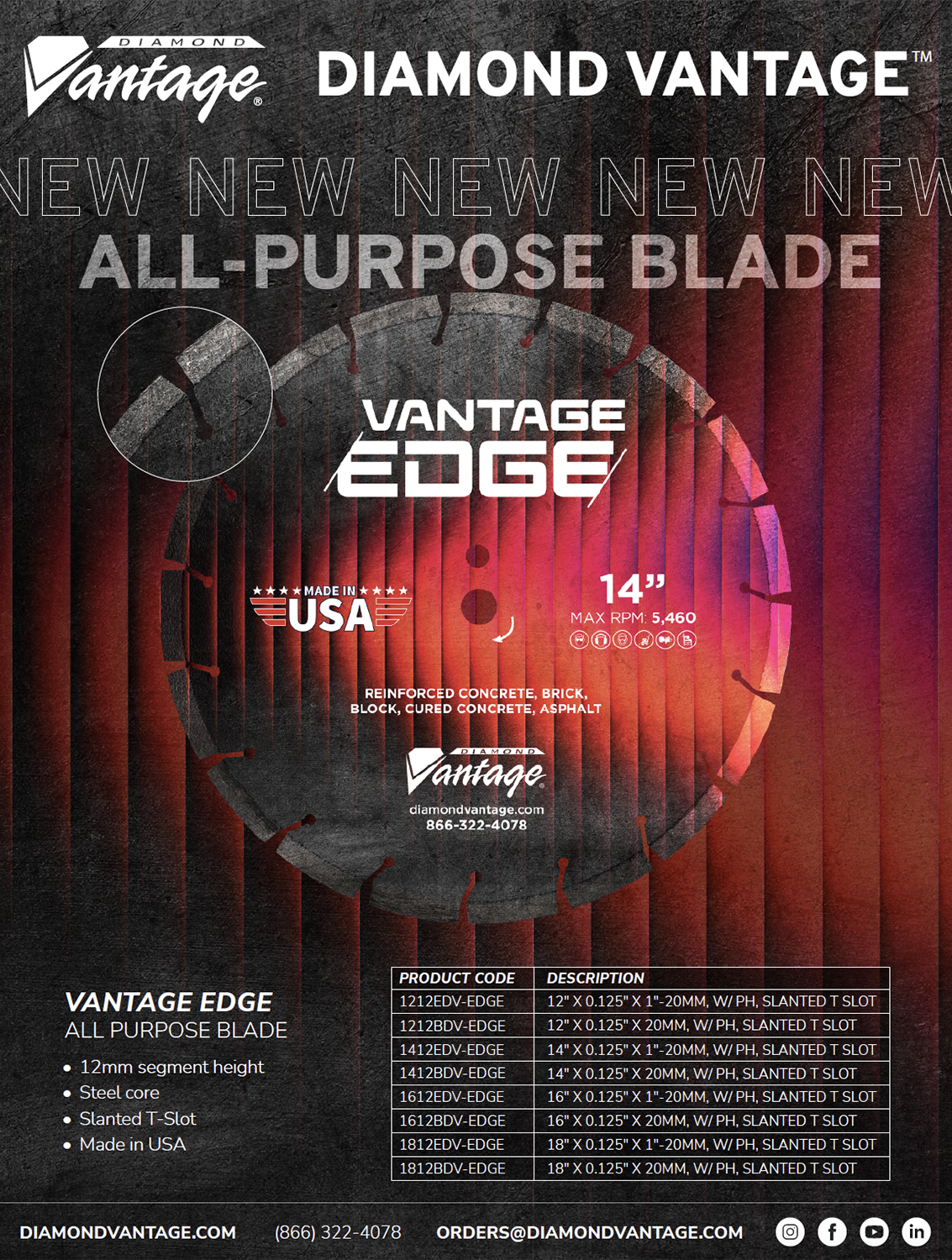 Vantage Edge Blade product sheet