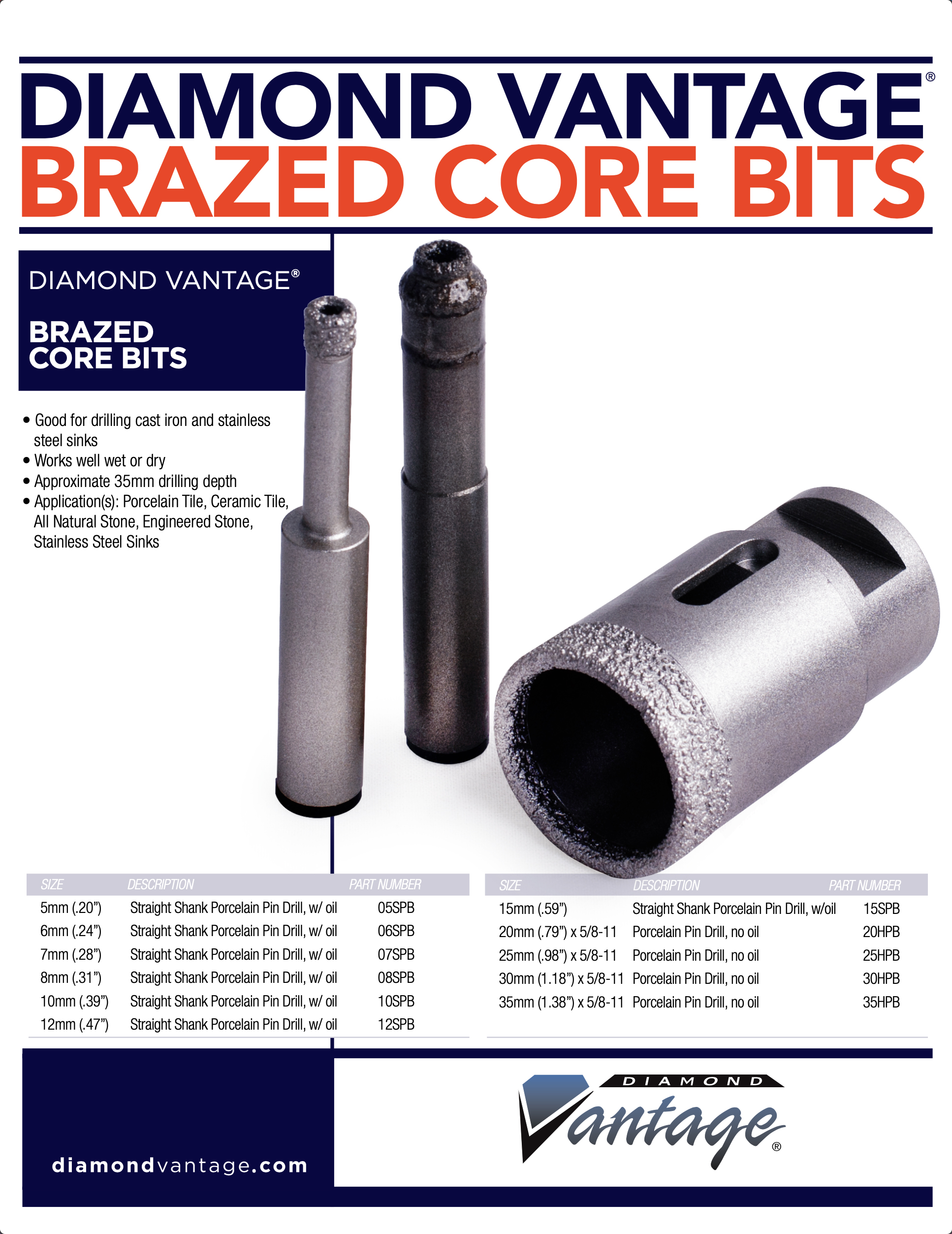 Brazed Core Bits