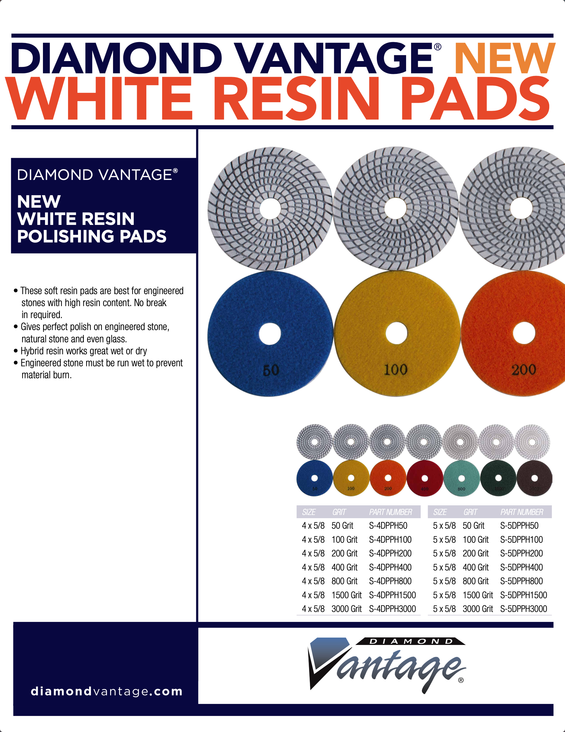 White Resin Pads